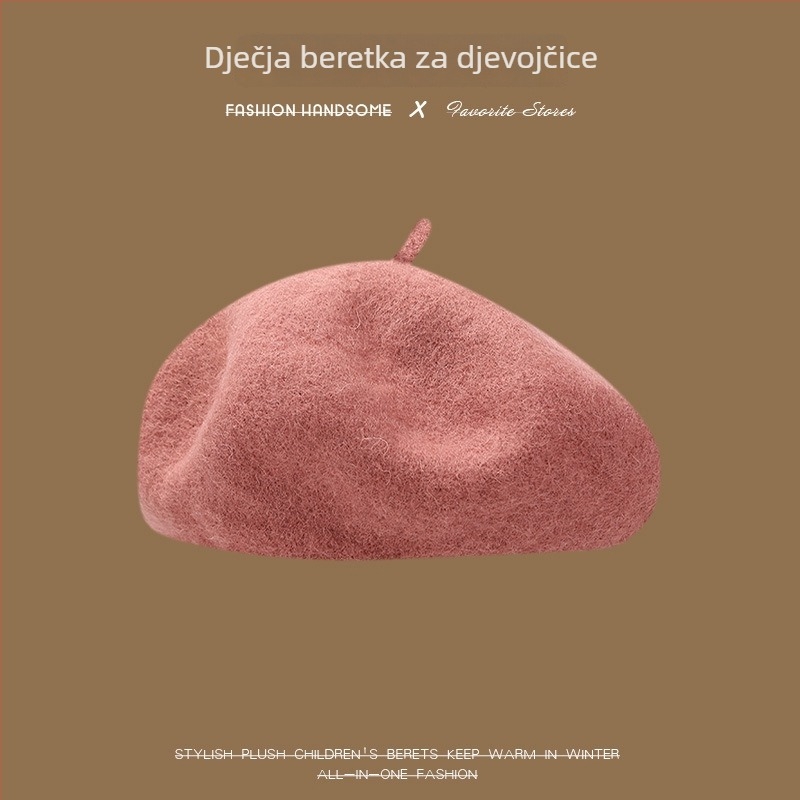 Dječji beret za proljeće i jesen, djevojački šešir s dizajnom tikve i osmerokutnim oblikom, zimska kapica za slikare, poliester