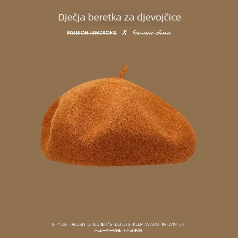 Dječji beret za proljeće i jesen, djevojački šešir s dizajnom tikve i osmerokutnim oblikom, zimska kapica za slikare, poliester