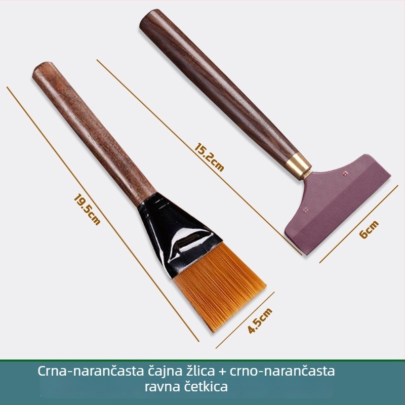 Set dodataka za čajnu ceremoniju: silikonski dozator vode, četka od masivnog drveta za čišćenje, pladanj za čaj i vodena ploča, moderni minimalistički stil, lansiran 2023.
