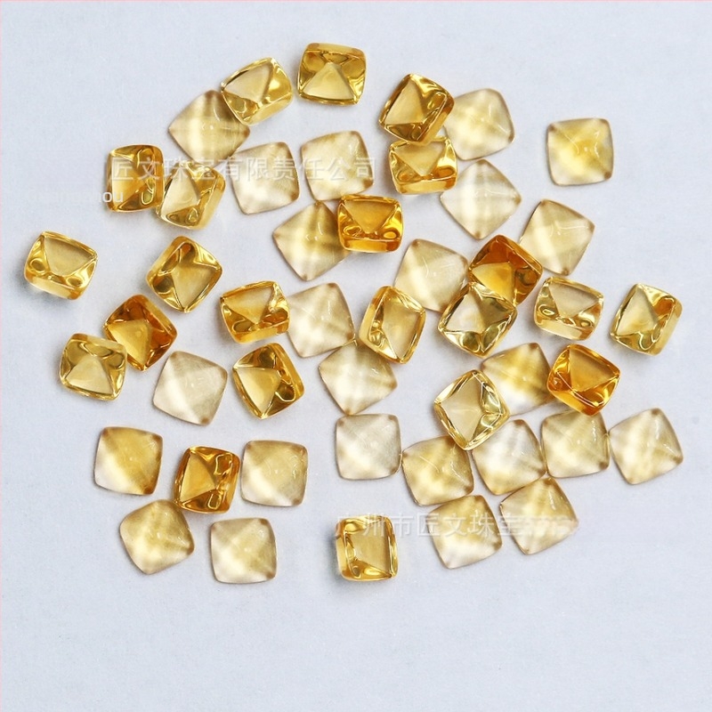 Granat, plavi mjesečev kamen, ružičasti turmalin i žuti kristal u Sugar-Tower prsten glavi, 4×4 mm, srebro S925 sa ugrađenim kamenjem