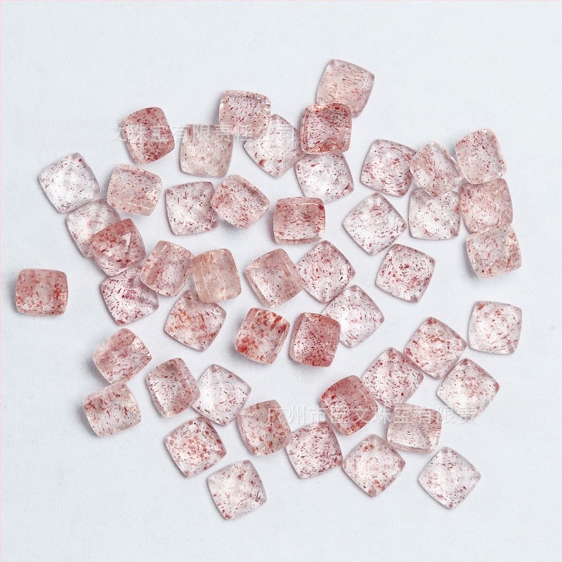 Granat, plavi mjesečev kamen, ružičasti turmalin i žuti kristal u Sugar-Tower prsten glavi, 4×4 mm, srebro S925 sa ugrađenim kamenjem