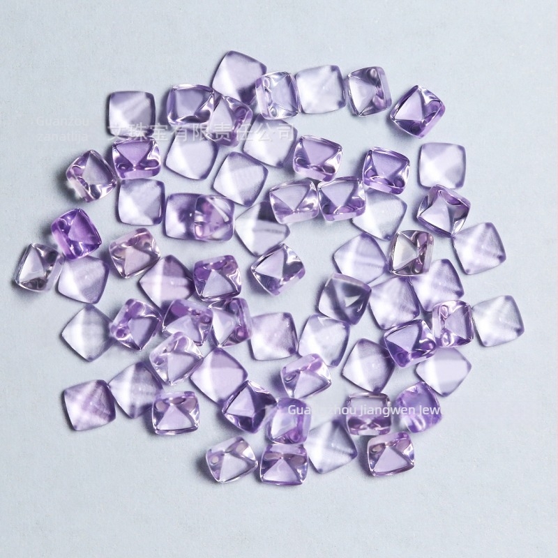 Granat, plavi mjesečev kamen, ružičasti turmalin i žuti kristal u Sugar-Tower prsten glavi, 4×4 mm, srebro S925 sa ugrađenim kamenjem