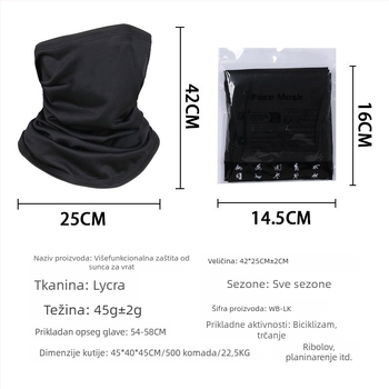 Maska za biciklizam WB – Spandex/Lycra tkanina, unisex, prozračna pokrivala za vanjske aktivnosti