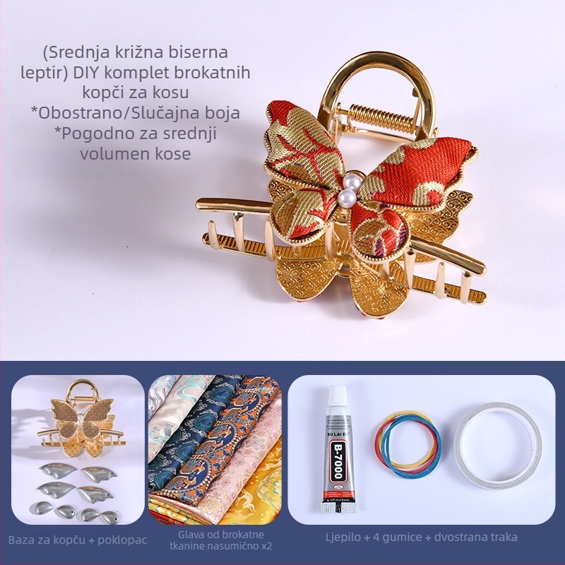 Ručna baza za kosu sa Song brokatom i kristalima, aluminijski klips za kosu u obliku morskog psa s poklopcem, dodatak za kosu kao poklon za teambuilding