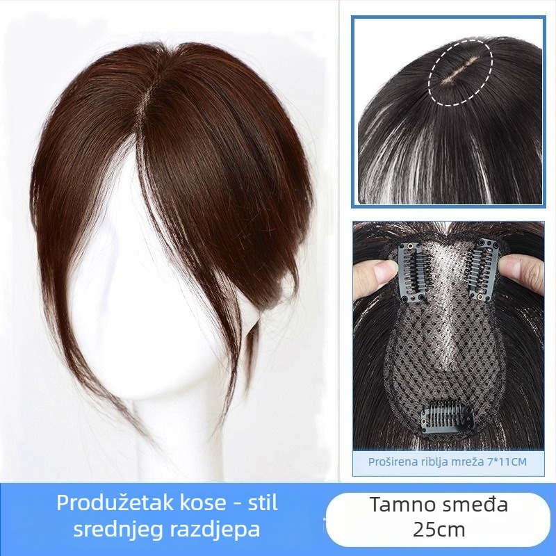 Perika s osam karaktera fringeom, šikim pramenom, dodaje volumen na vrhu, svilenkaste vlasi, mehanička obrada