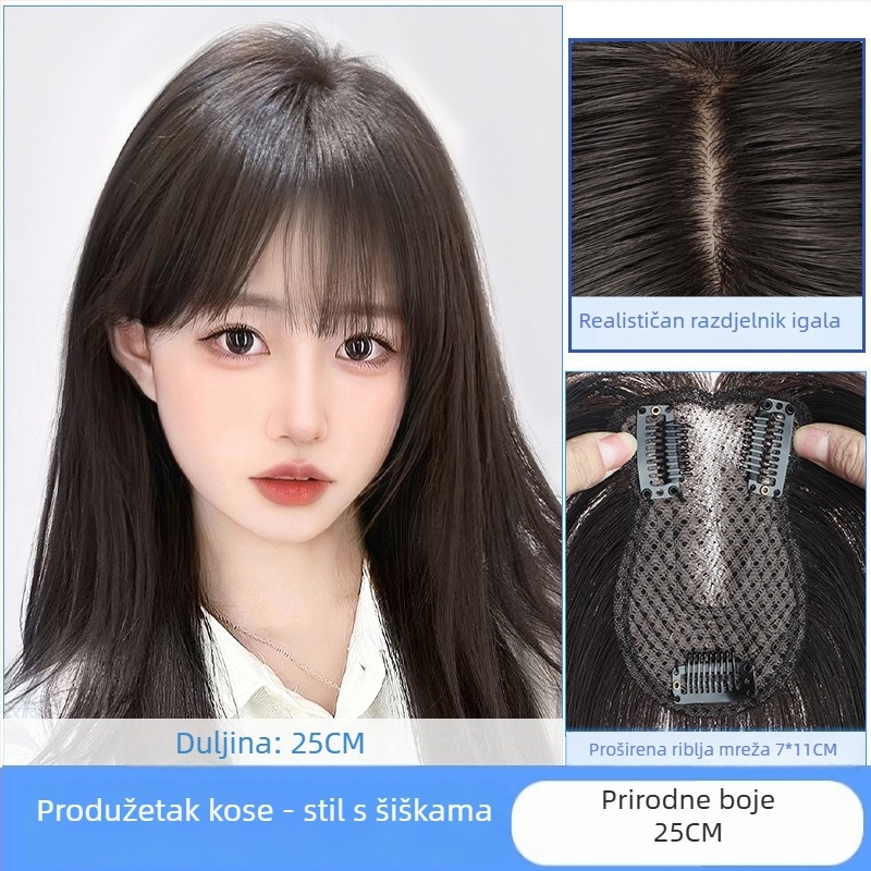 Perika s osam karaktera fringeom, šikim pramenom, dodaje volumen na vrhu, svilenkaste vlasi, mehanička obrada