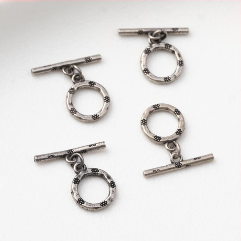 S925 sterling srebrni listni dodatak s OT kopčom, retro stil za DIY nakit