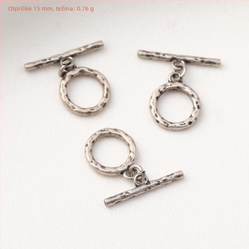 S925 sterling srebrni listni dodatak s OT kopčom, retro stil za DIY nakit