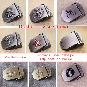 Remenska spona od platna, glatka cinka legura, pravokutni oblik, kopča s klikom, uzorak slova