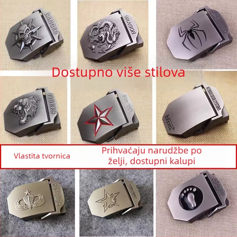 Remenska spona od platna, glatka cinka legura, pravokutni oblik, kopča s klikom, uzorak slova