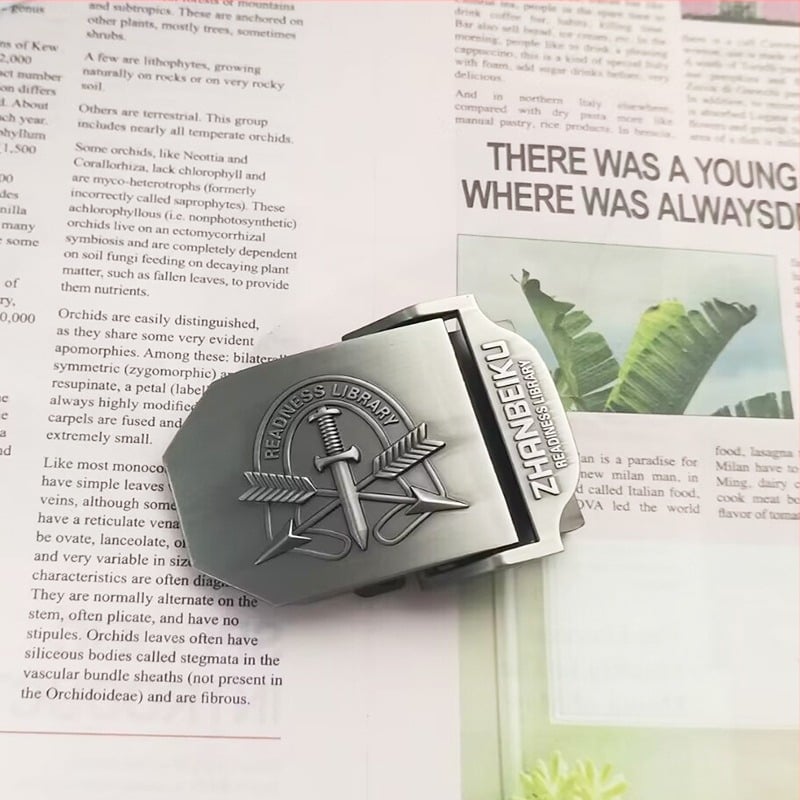 Remenska spona od platna, glatka cinka legura, pravokutni oblik, kopča s klikom, uzorak slova