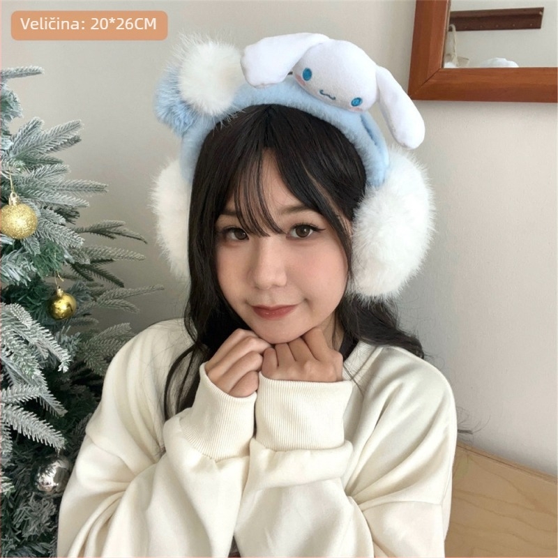 Ušni zaštitnici od pliša s zvjezdicom — crtani stil, toplo za zimu i jesen, za vanjsku upotrebu, za žene