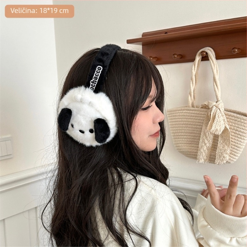 Ušni zaštitnici od pliša s zvjezdicom — crtani stil, toplo za zimu i jesen, za vanjsku upotrebu, za žene