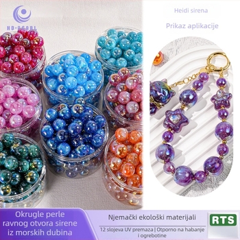 Mermaid 16 mm okrugle perle za DIY nakit – perle s rupom, 20–50 komada, 6 mm perle za narukvicu