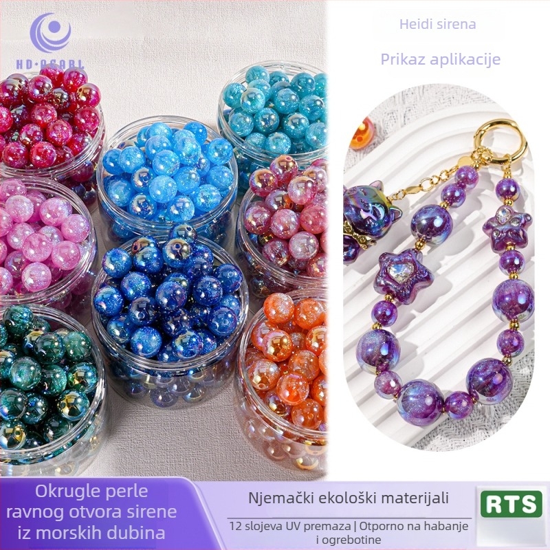 Mermaid 16 mm okrugle perle za DIY nakit – perle s rupom, 20–50 komada, 6 mm perle za narukvicu