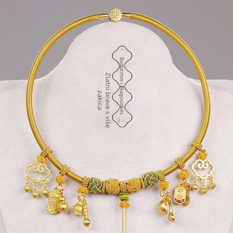 Dječji ogrlica s amuletom dugovječnosti, konac, U oblik, O tip lanca, 31–40 cm