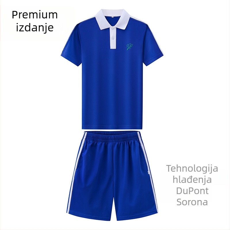 Set školske uniforme za osnovnu školu za jesen i zimu: jakna s dugim rukavima, zimski komplet, zimske hlače, ljetni komplet s kratkim rukavima i hlače – unisex, premium izdanje