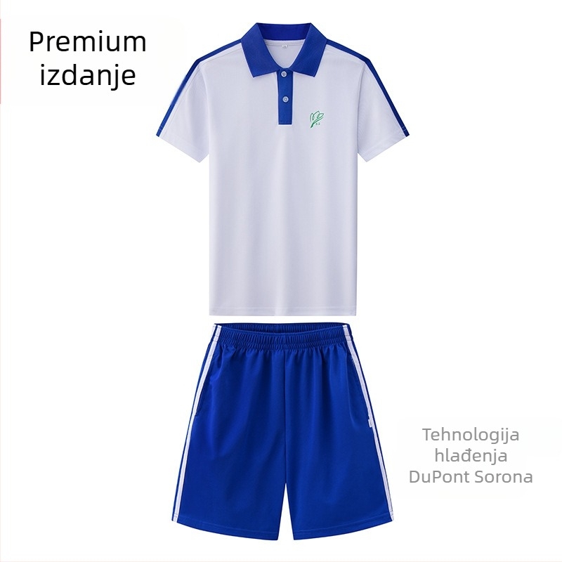 Set školske uniforme za osnovnu školu za jesen i zimu: jakna s dugim rukavima, zimski komplet, zimske hlače, ljetni komplet s kratkim rukavima i hlače – unisex, premium izdanje