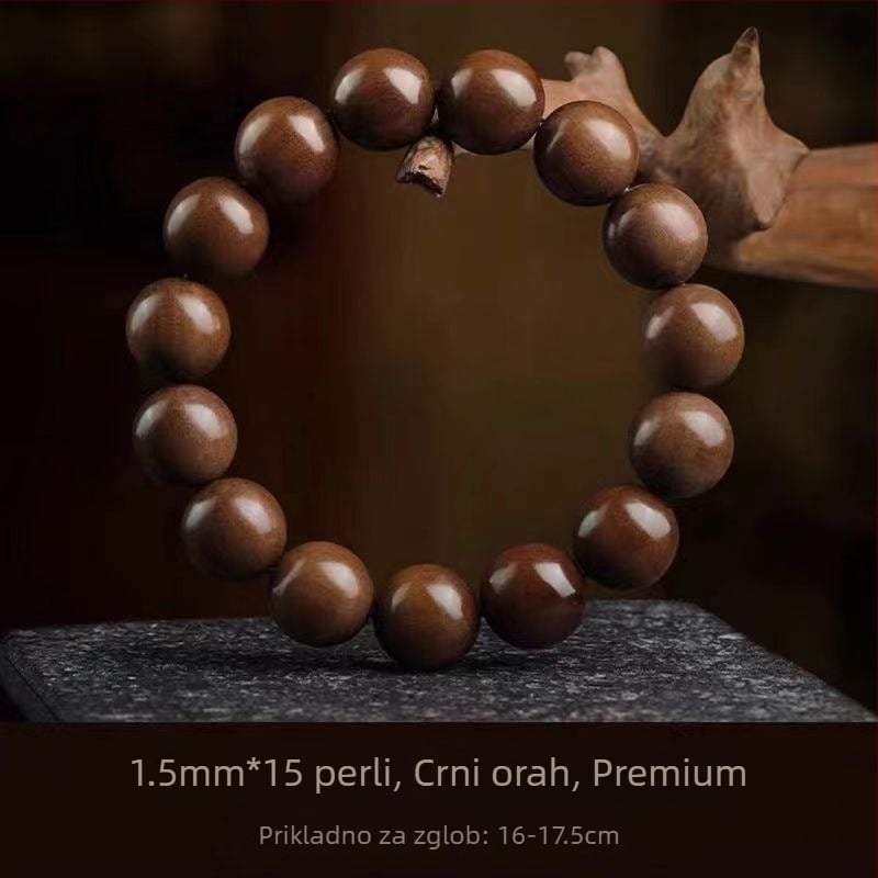 Narukvica od sandalovog drveta s gravurom, moderni minimalistički stil, proljeće 2025