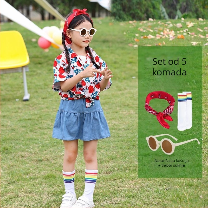 Dječji kostim za plesne izvedbe u hongkonškom stilu — unisex, uzrast 3-8 godina, ljeto, mješavina pamuka i poliestera