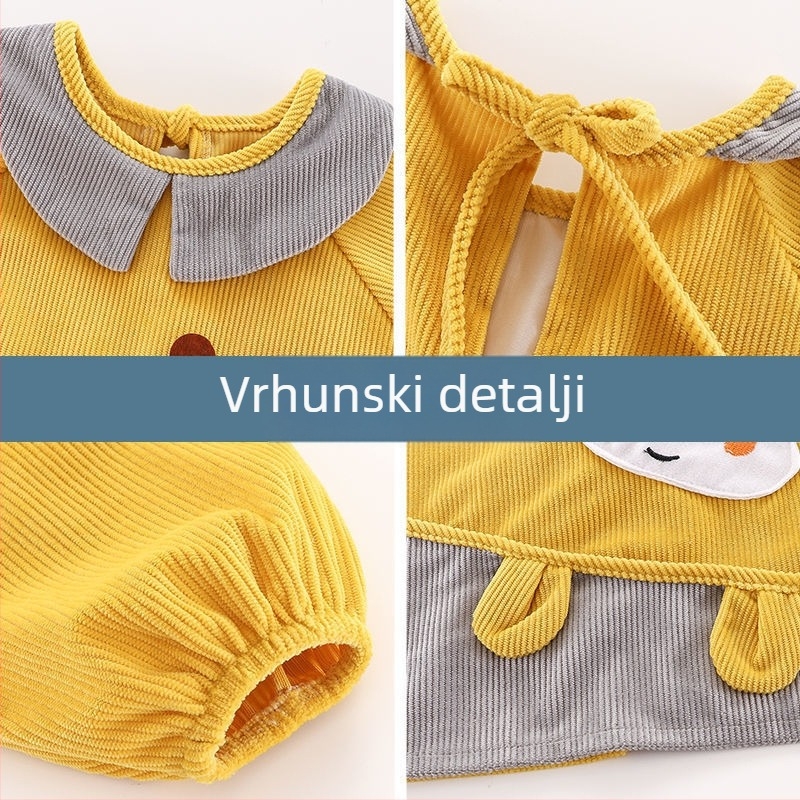 Dječja presvlačnica za hranjenje, corduroy-poliester materijal, za djecu 1–3 godine (80–100 cm), proljeće 2025