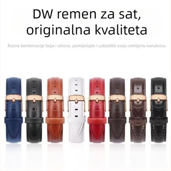 Remen za sat Daniel Wellington za mali kvadratni sat, od prave kože, gornji sloj ulja i voska, mijenja boju