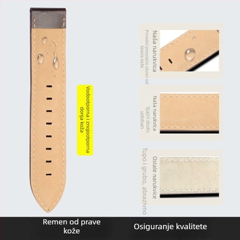 Remen za sat Daniel Wellington za mali kvadratni sat, od prave kože, gornji sloj ulja i voska, mijenja boju