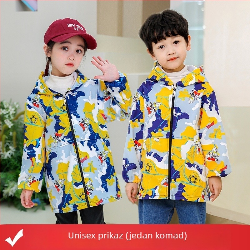 Dječja vodootporna zaštitna pregača za crtanje s fleece podstavom od poliestera, unisex, otporna na kidanje