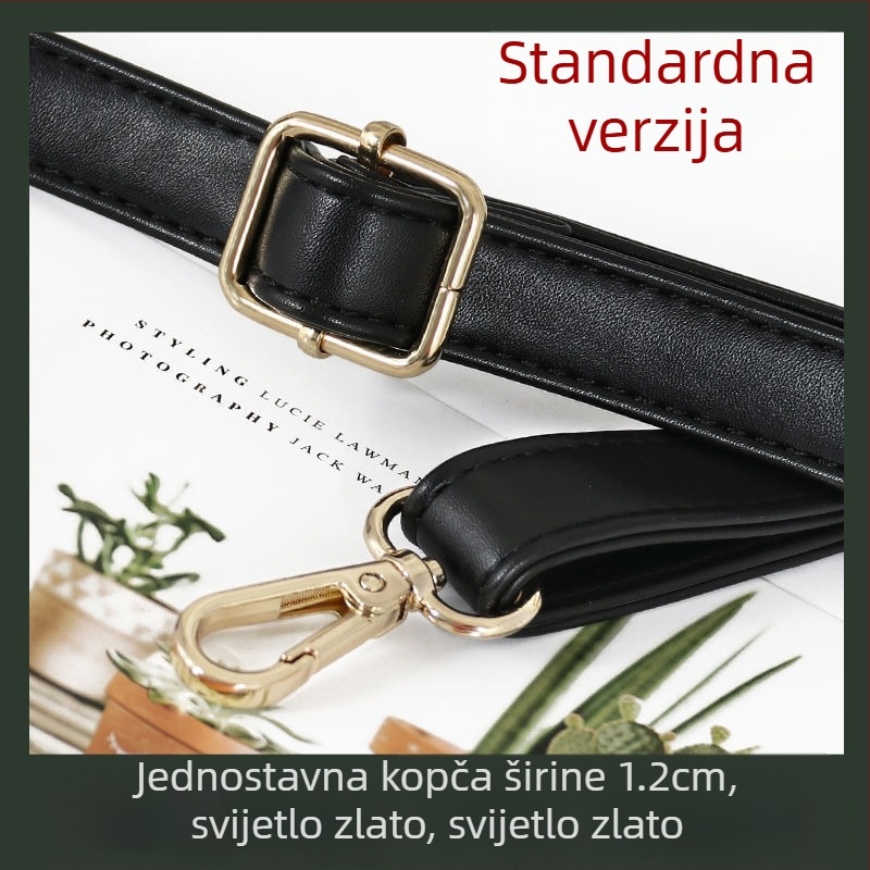 Crni kožni kaiš za torbu – dijagonalni kaiš za rame, zamjena