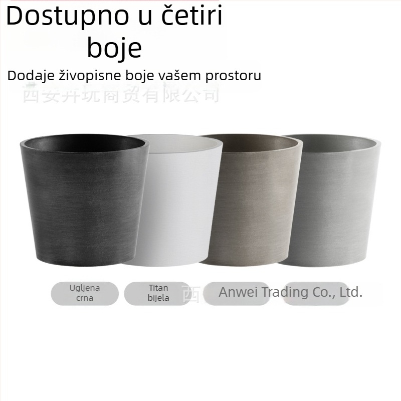Cvjetni lonac od smole — prozračan, otporan na koroziju i čvrst, za stol ili pod, nordijski minimalistički stil