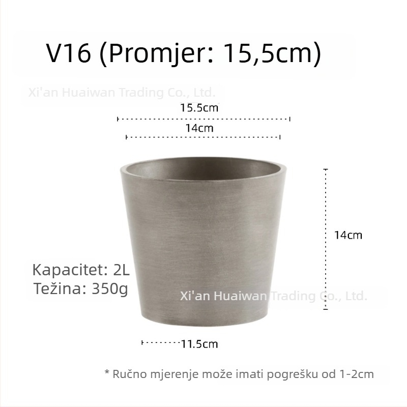 Cvjetni lonac od smole — prozračan, otporan na koroziju i čvrst, za stol ili pod, nordijski minimalistički stil