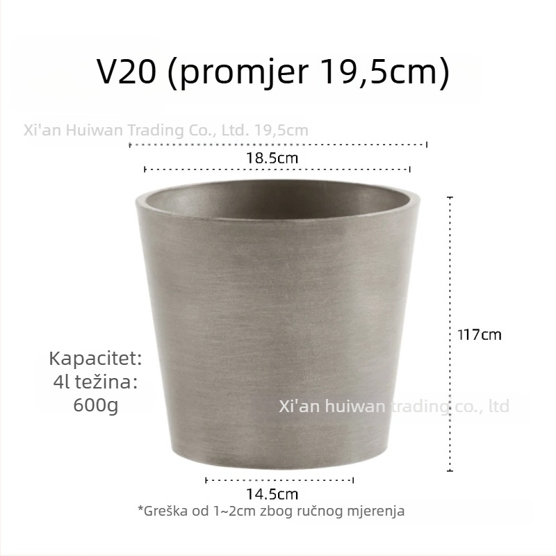 Cvjetni lonac od smole — prozračan, otporan na koroziju i čvrst, za stol ili pod, nordijski minimalistički stil