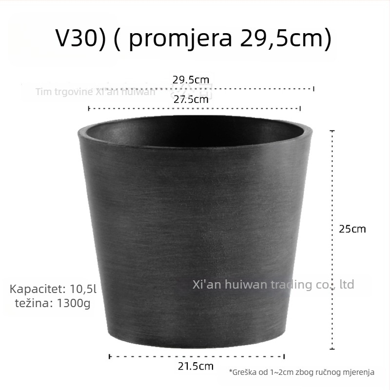 Cvjetni lonac od smole — prozračan, otporan na koroziju i čvrst, za stol ili pod, nordijski minimalistički stil