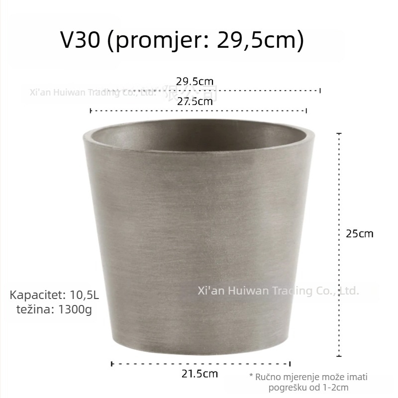Cvjetni lonac od smole — prozračan, otporan na koroziju i čvrst, za stol ili pod, nordijski minimalistički stil