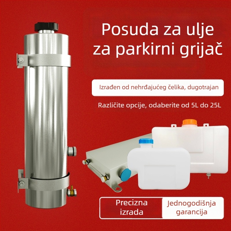 Kamionski spremnik dizelskog grijanja od nehrđajućeg čelika, s parkirnim grijačem, vanjski povećani spremnik ulja