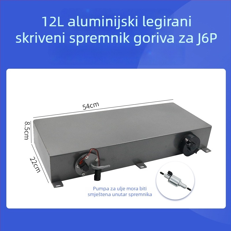 Kamionski spremnik dizelskog grijanja od nehrđajućeg čelika, s parkirnim grijačem, vanjski povećani spremnik ulja