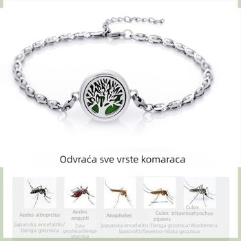 Narukvica za gležanj od legure, oblik lisca, difuzor eteričnog ulja, podesiva, repelent protiv komaraca