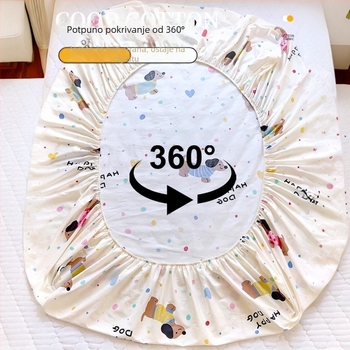 Fitted sheet s karikaturnim motivom, 100% pamuk, reaktivna boja, gustoća tkanja 128×68, 40 niti, set plahti za krevet