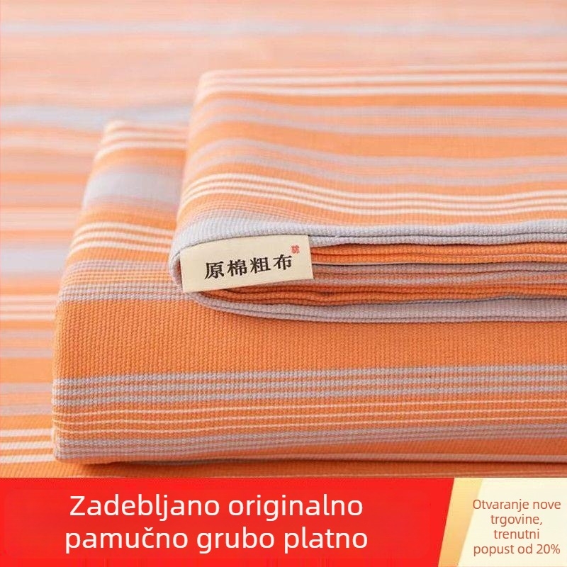 Posteljina od poliestera i pamuka, debela za sve sezone, prugasti uzorak, veličina 240×220 cm, za jednokrevetnu postelju, trodijelni komplet