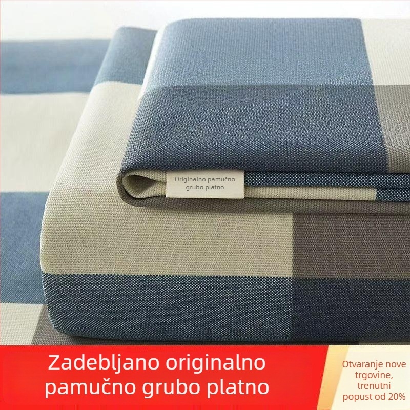 Posteljina od poliestera i pamuka, debela za sve sezone, prugasti uzorak, veličina 240×220 cm, za jednokrevetnu postelju, trodijelni komplet