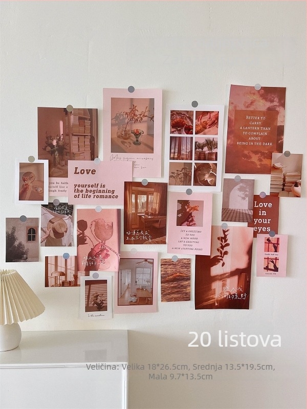 Set zidnih naljepnica s retro nostalgičnim pločnim stilom, za dnevni boravak, uzorak 111407, više od 5 komada, materijal papir