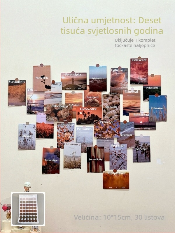 Set zidnih naljepnica s retro nostalgičnim pločnim stilom, za dnevni boravak, uzorak 111407, više od 5 komada, materijal papir