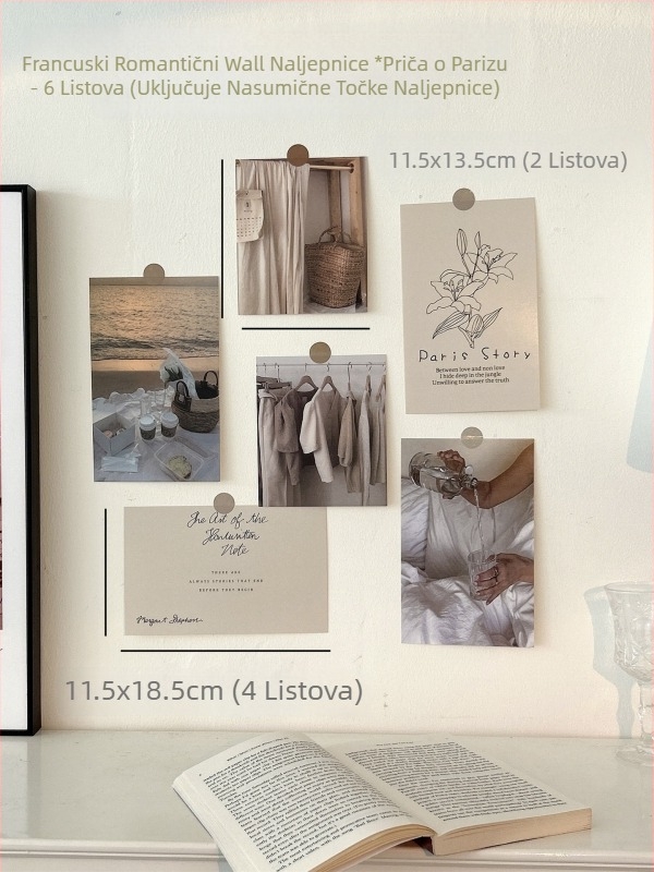 Set zidnih naljepnica s retro nostalgičnim pločnim stilom, za dnevni boravak, uzorak 111407, više od 5 komada, materijal papir