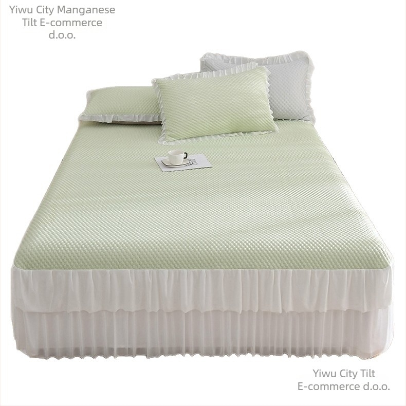 Set Ice Silk Mat, Trodelni ljetni hlađenje prostirka, sklopiva, svijetli luksuzni stil; Materijal: Viskoza Ice Silk; Pletenina: Otisnuto