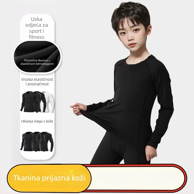 Dječji dugi rukav multisportni trening set, brzo-sušeći, unisex, sve sezone, Kuaiyu, poliester-acetat smjesa, koži prilagođena podstava