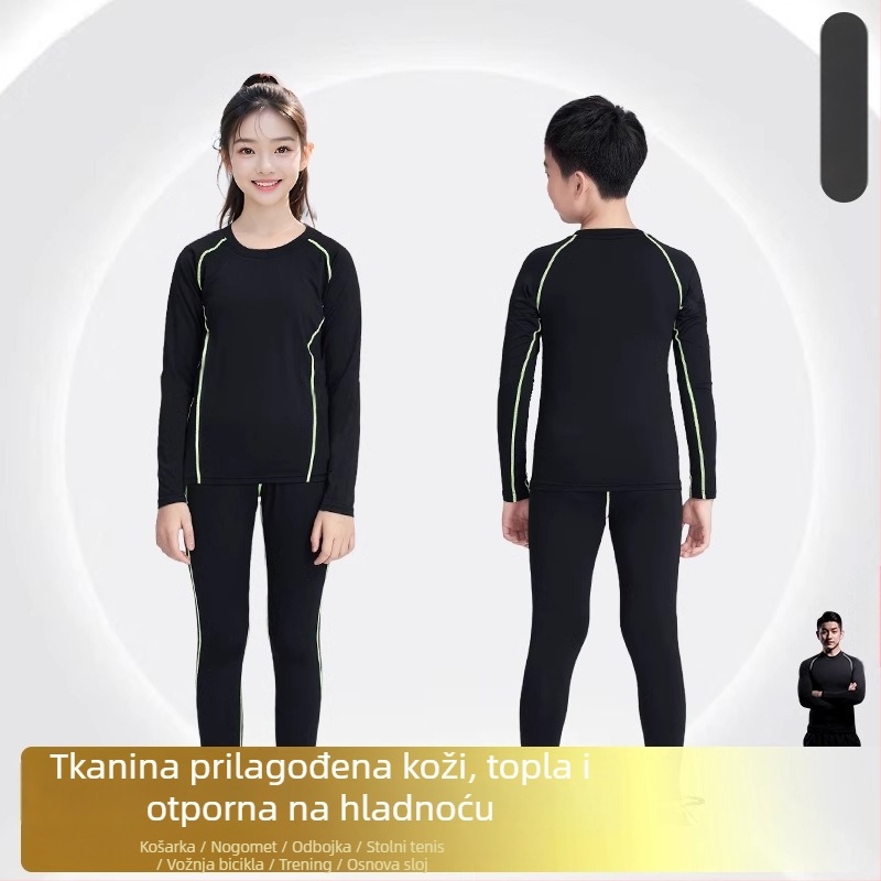 Dječji dugi rukav multisportni trening set, brzo-sušeći, unisex, sve sezone, Kuaiyu, poliester-acetat smjesa, koži prilagođena podstava