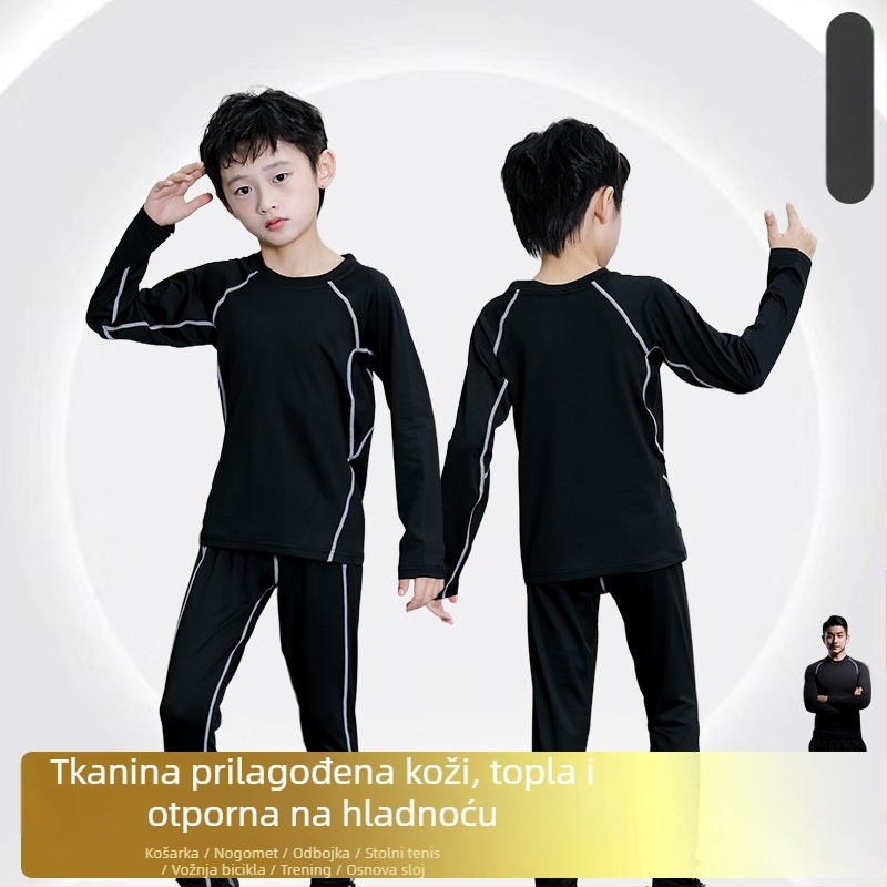 Dječji dugi rukav multisportni trening set, brzo-sušeći, unisex, sve sezone, Kuaiyu, poliester-acetat smjesa, koži prilagođena podstava