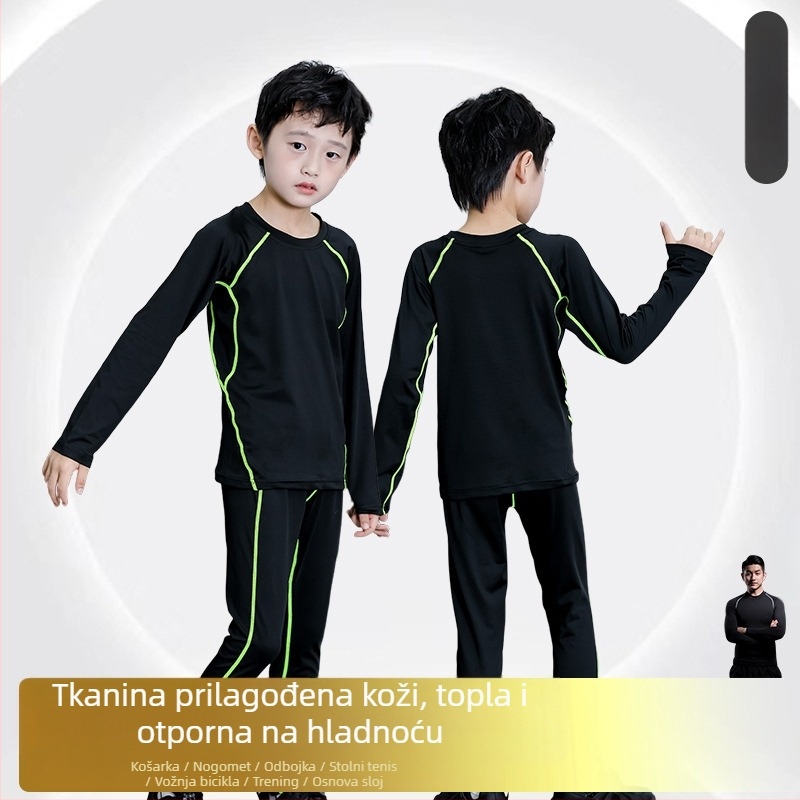 Dječji dugi rukav multisportni trening set, brzo-sušeći, unisex, sve sezone, Kuaiyu, poliester-acetat smjesa, koži prilagođena podstava