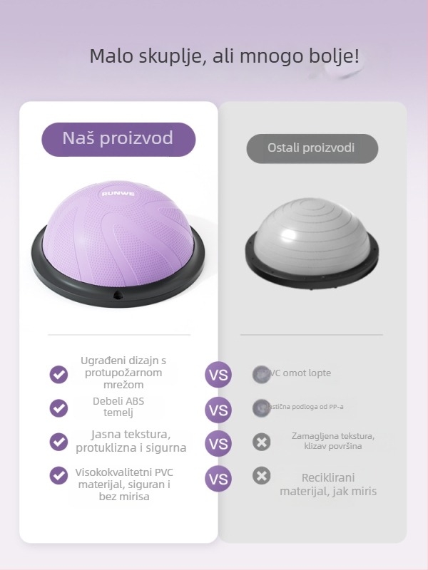 Longway Wave Speed Ball - napuhiva PVC fitness lopta za kućnu upotrebu, Pilates i trening ravnoteže, 5 kg