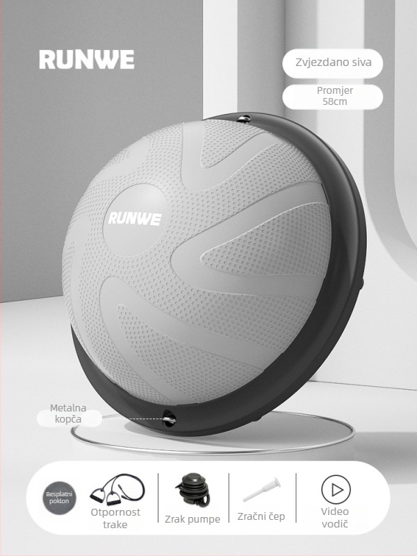 Longway Wave Speed Ball - napuhiva PVC fitness lopta za kućnu upotrebu, Pilates i trening ravnoteže, 5 kg